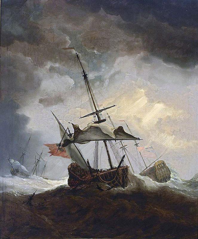 English Ship Dismasted